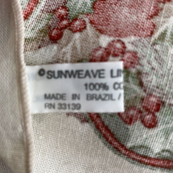 Vintage Sunweave Linen Co cotton napkin Thanksgiving holiday 16” square set of 8 - Picture 4 of 8